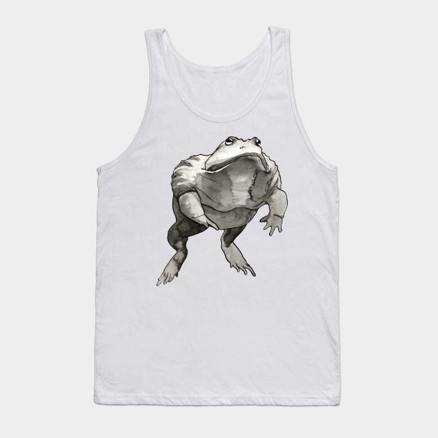 African Bullfrog Black and White Ink Drawing Tank Top by Ciarabarsotti